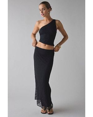 Urban Outfitters Uo Harlow Lace Low-Rise Maxi Skirt - Black