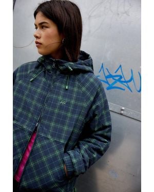 iets frans... Codi Reversible Check Anorak Jacket - Blue