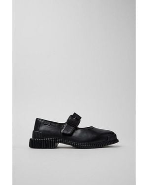 Camper Pix Leather Mary Jane Shoe - Gray