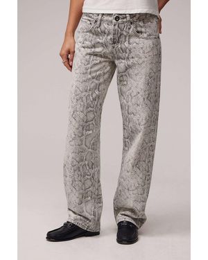 Urban Outfitters Bdg Lenn Straight Leg Snake Print Trousers - Grey