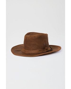 Minnetonka Leather Aussie Cowboy Hat - Brown