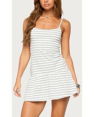 Edikted Felicitie Striped Mini Dress - White