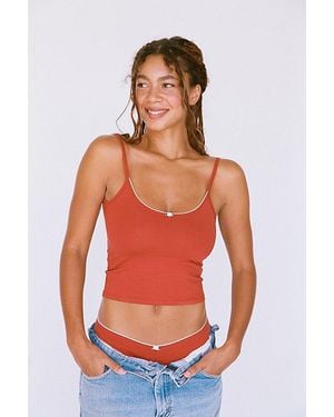 RAT BOI Scoop Back Lace Trim Cami - Orange
