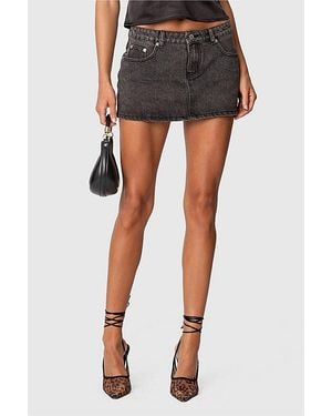 Edikted Chiara Denim Mini Skirt - Black