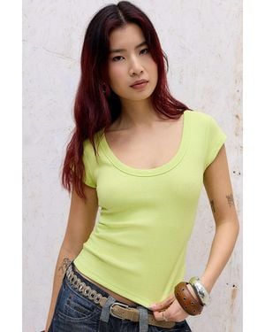 BDG Off Duty Rib Short Sleeve T-shirt - Green