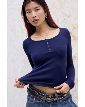BDG Baby Henley Tee - Blue