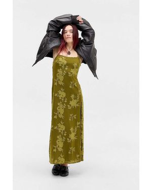 Urban Outfitters Uo Devoré Mesh Maxi Dress - Green