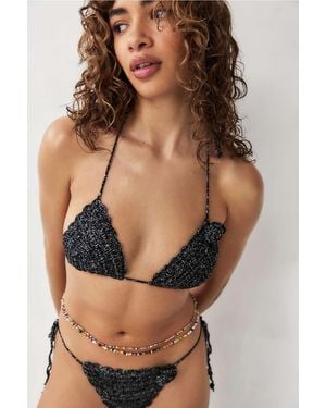 Out From Under Glitzer strick bikini oberteil - Braun