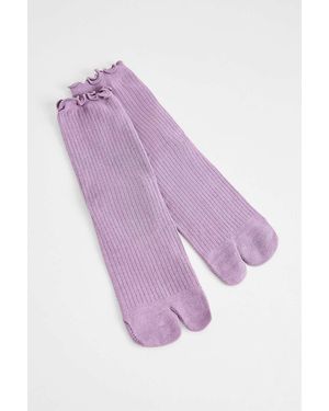 Out From Under Tabi Frill Edge Socks - Purple