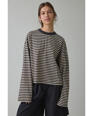 Lioness Bloom Oversized Long Sleeve Top - Gray