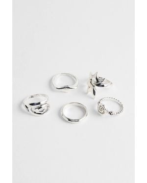 Silence + Noise Silence + Noise Chunky Swirl Rings 5-pack - Metallic