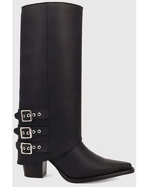 Dingo Urban Cowgirl Leather Foldover Cowboy Boot - Black