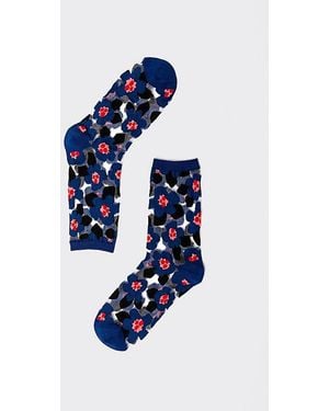 Sock Candy Bold Floral Sheer Sock - Blue
