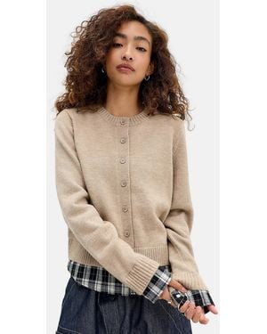 BDG Double Layer Cardigan - Natural