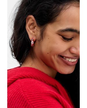 Silence + Noise Silence + Noise Red Enamel Hoops