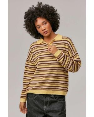 iets frans... Stripe Oversized Polo Jumper - Natural