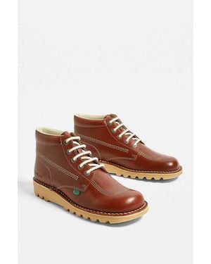 Kickers Kick Hi Tan Leather Boots - Brown