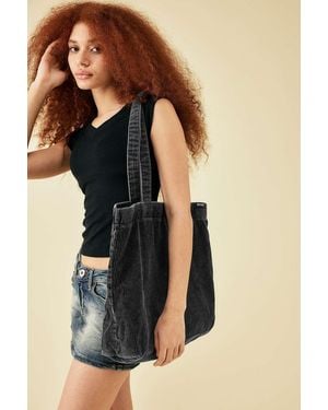 BDG Tab Corduroy Tote Bag - Black