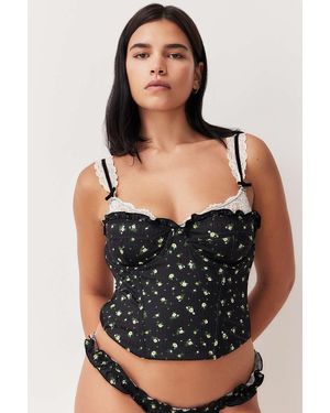 Wild Lovers Macy Floral Corset - Black