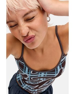 iets frans... Molly Check Seamless Cami - Blue