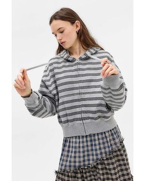 BDG Easy Stripe Hoodie - Grey