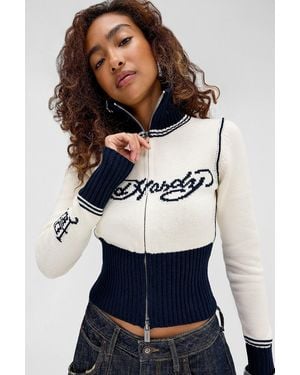Ed Hardy Zip-through Knit Top - Blue