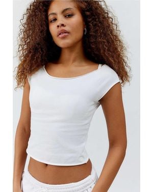 Urban Outfitters Uo Boat Neck T-shirt - White