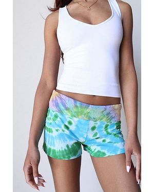 Arc Vintage Reworked Fold Over Micro Tie Dye Short - Blue