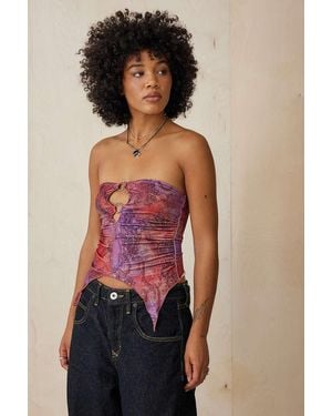 Urban Outfitters Uo Caprice Paisley Tube Top - Red