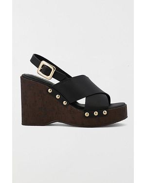 MIA Mia Elleiana Studded Wedge Sandal - Black