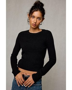 BDG So Soft Ribbed Crew Neck Sweater - Black