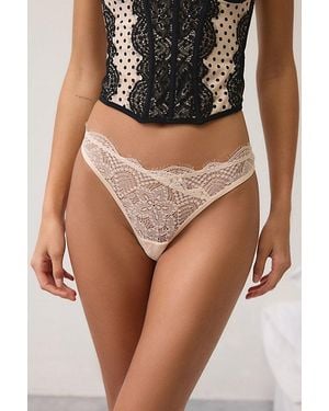 Out From Under Modern Love Sheer Lace Thong - Brown
