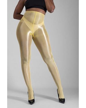 LECHERY Lechery Shiny 20 Denier Sheer Tights - Yellow