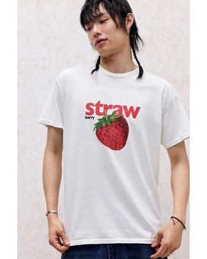 Urban Outfitters Uo White Strawberry T-shirt