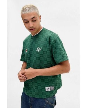 iets frans... Green Check Short Sleeve Football Shirt