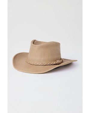 Minnetonka Leather Braided Outback Cowboy Hat - Natural