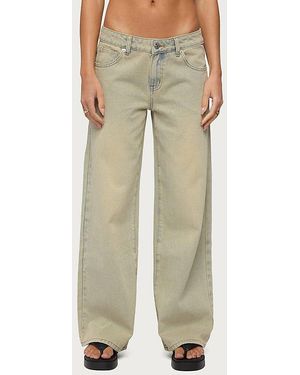Edikted Raelynn Washed Low Rise Jean - Natural