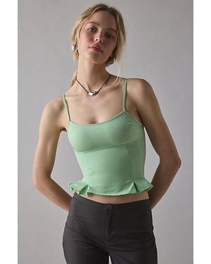Silence + Noise Good Luck Peplum Cami - Green