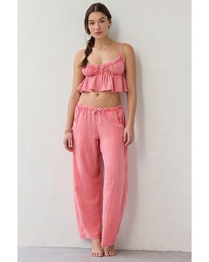 Out From Under Golden Hour Low-Rise Barrel Leg Pant - Pink