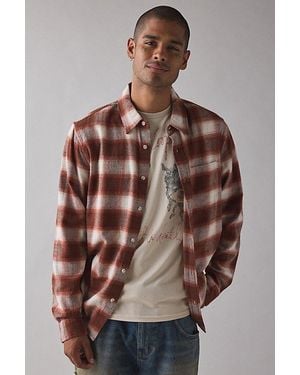 Urban Outfitters Uo The Baggy Flannel Shirt Top - Brown