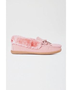 Minnetonka Camp Collar Moc Slippers - Pink
