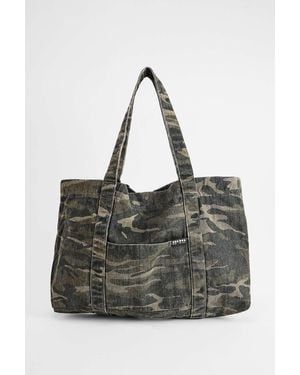 BDG Dark Camo Canvas Tote Bag - Black