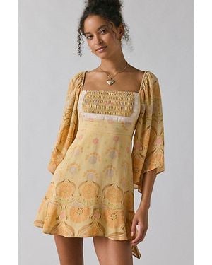 Kimchi Blue Ellis Bell Sleeve Milkmaid Mini Dress - Natural