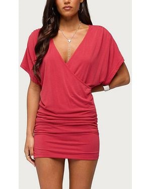 Edikted Yaara Wrap Mini Dress - Red