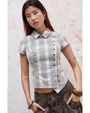 Silence + Noise Silence + Noise Blake Military Button-up Shirt - Grey