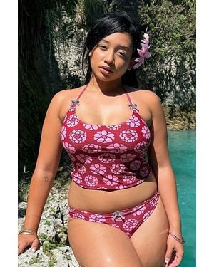 Strawberry Western Tai Tankini Top - Pink