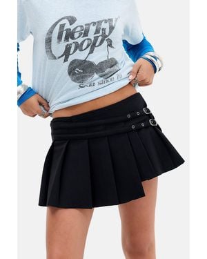 Urban Outfitters Uo Strappy Ponte Kilt Skirt - Blue