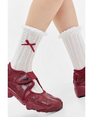 Out From Under Pointelle Bow Socks - Red