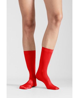 LECHERY Lechery Shiny Sheer Sock Set - Red