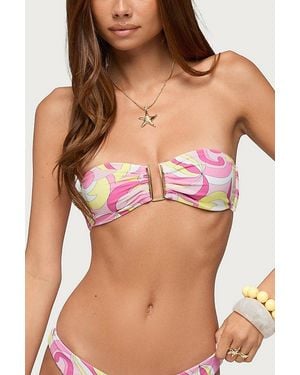 Edikted Meris Abstract Bandeau Bikini Top - Black